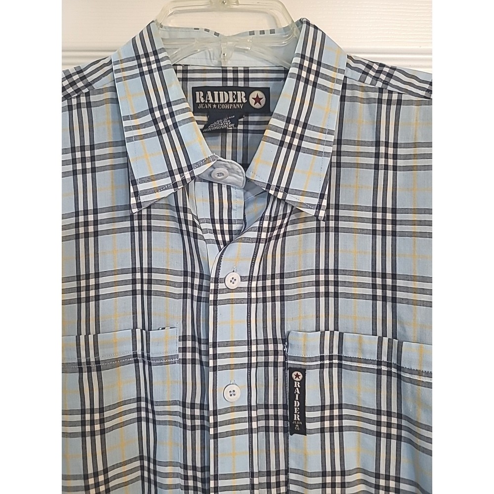 Raider Jean Co. Button Up Shirt Mens Size Large Short Sleeve